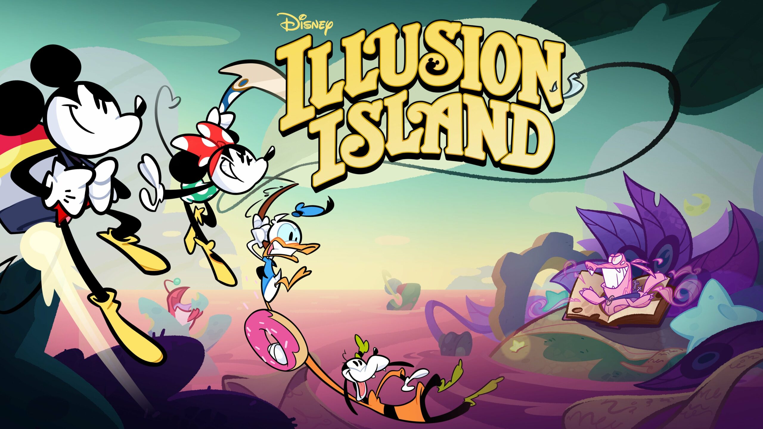 #In Disney Illusion Island hüpfen Mickey, Minnie und Co. gemeinsam durch die Level